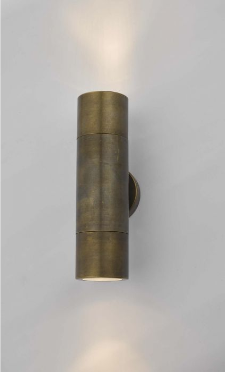 Tyndrum Brushed Antique Brass Finish Solid Brass Up/Down Outdoor Wall Light - ID 9488