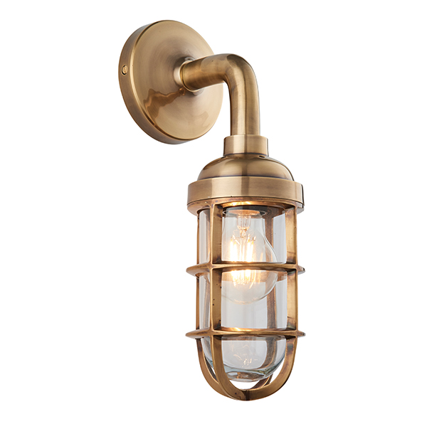 Shandwick Burnished Brass Industrial Style Wall Light - ID 9651