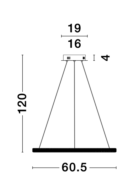 NAG Dimmable Single Ring Pendant Light In Sandy Black Aluminium & Acrylic - ID 9991