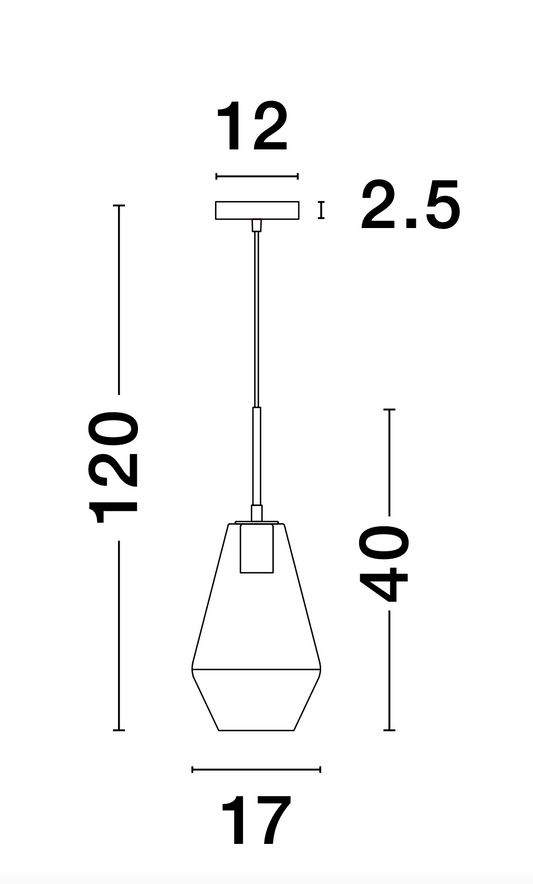 PRI Clear Glass & Gold Metal Single Pendant - ID 9998