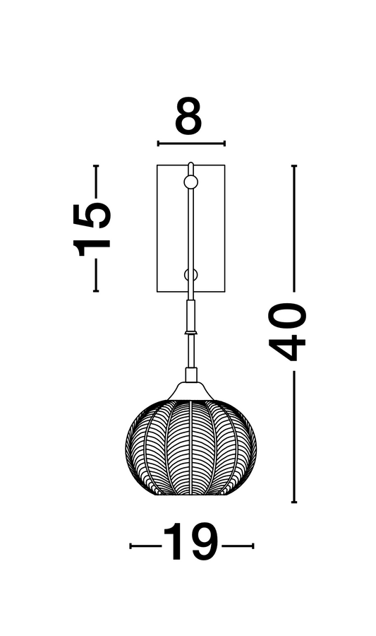 VAR Clear Waved Glass & Satin Gold Metal Single Wall Light - ID 10033