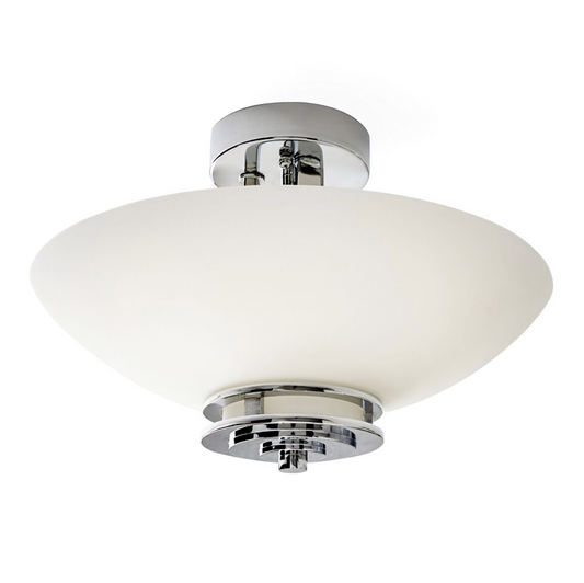 Polished Chrome Semi Flush Bathroom Light ID 10281