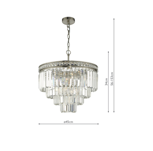 Bohn Satin Chrome 4 Tier Chandelier ID 5827