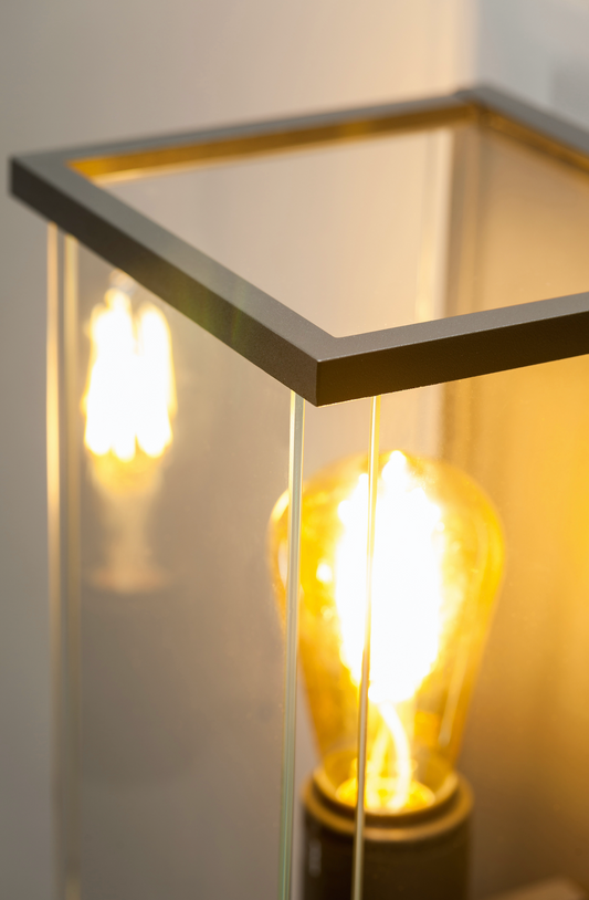 Holt/Matt Modern Glass Box Lantern IP54 Exterior Wall Light - ID 6697