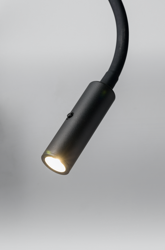 Black Flexible Bedside Reading Light with Switch on Head - ID 10429
