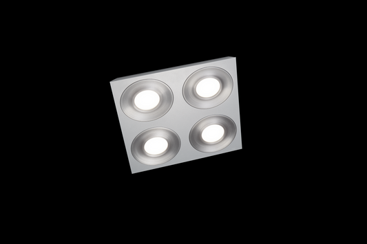 Grossmann COAX 4 Square Lamp Ceiling Light - White & Aluminium - ID 10515 - EX Display