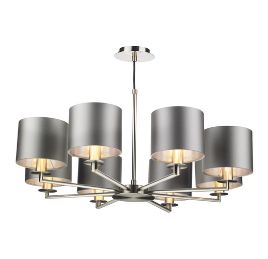 Homerton 8 Light Pendant In Satin Nickel - ID 8682