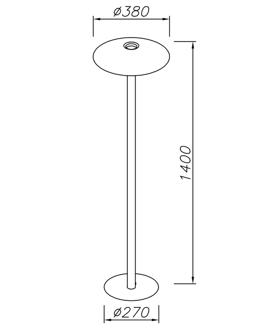 HAT Matt Gold Up & Down Diffused Floor Light - ID 10732