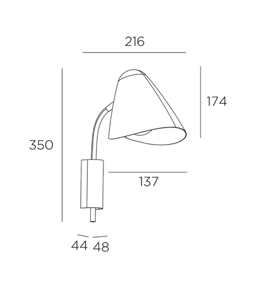 GAN Black Aluminium & Gold Adjustable Wall Light - ID 10748
