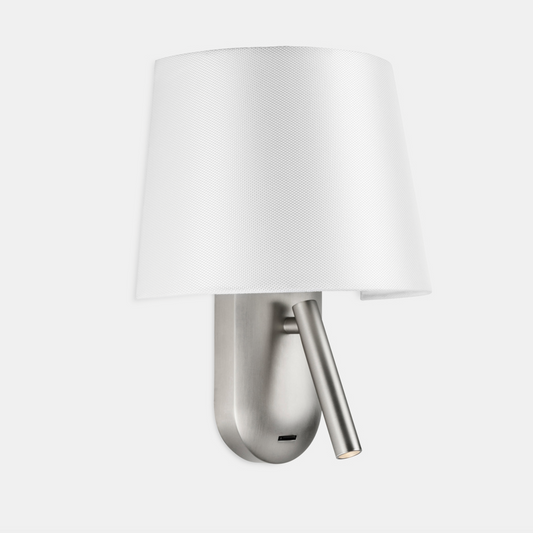SCR Satin Nickel & White Diffuser Wall Light - ID 10750