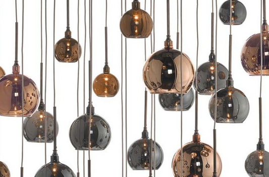 Hadrian 30 Lamp Cluster Pendant In Black Chrome & Multi Colour - ID 9416