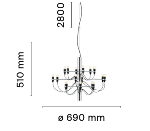FLOS 2097/18 Suspension With Frosted Bulbs - Colour options