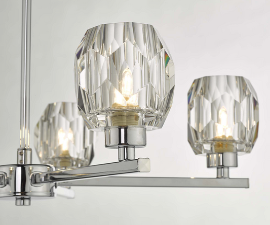 LEN 5 Light Chrome and Glass Semi Flush Ceiling Light ID - 10914