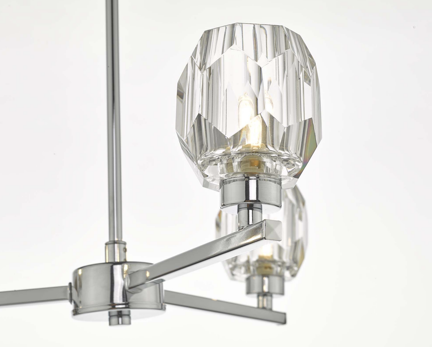 LEN 3 Arm Semi Flush Polished Chrome and Glass Ceiling Light - ID 10915 DISCONTINUED