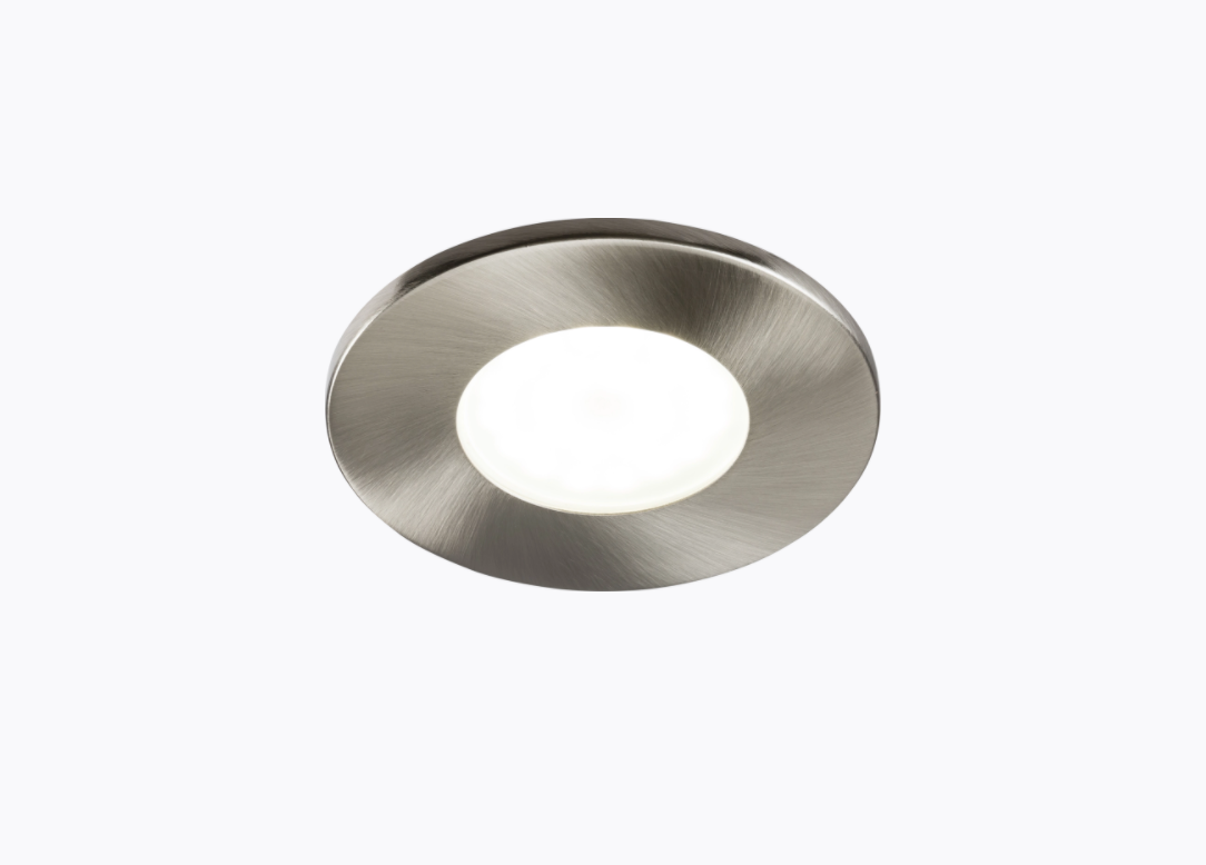 Fire Rated GU10 Downlight Fixed Brushed Chrome  - ID 10922