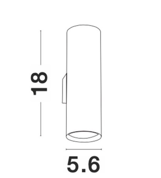 NL Black Cylinder Up & Down Wall Light - ID 11055