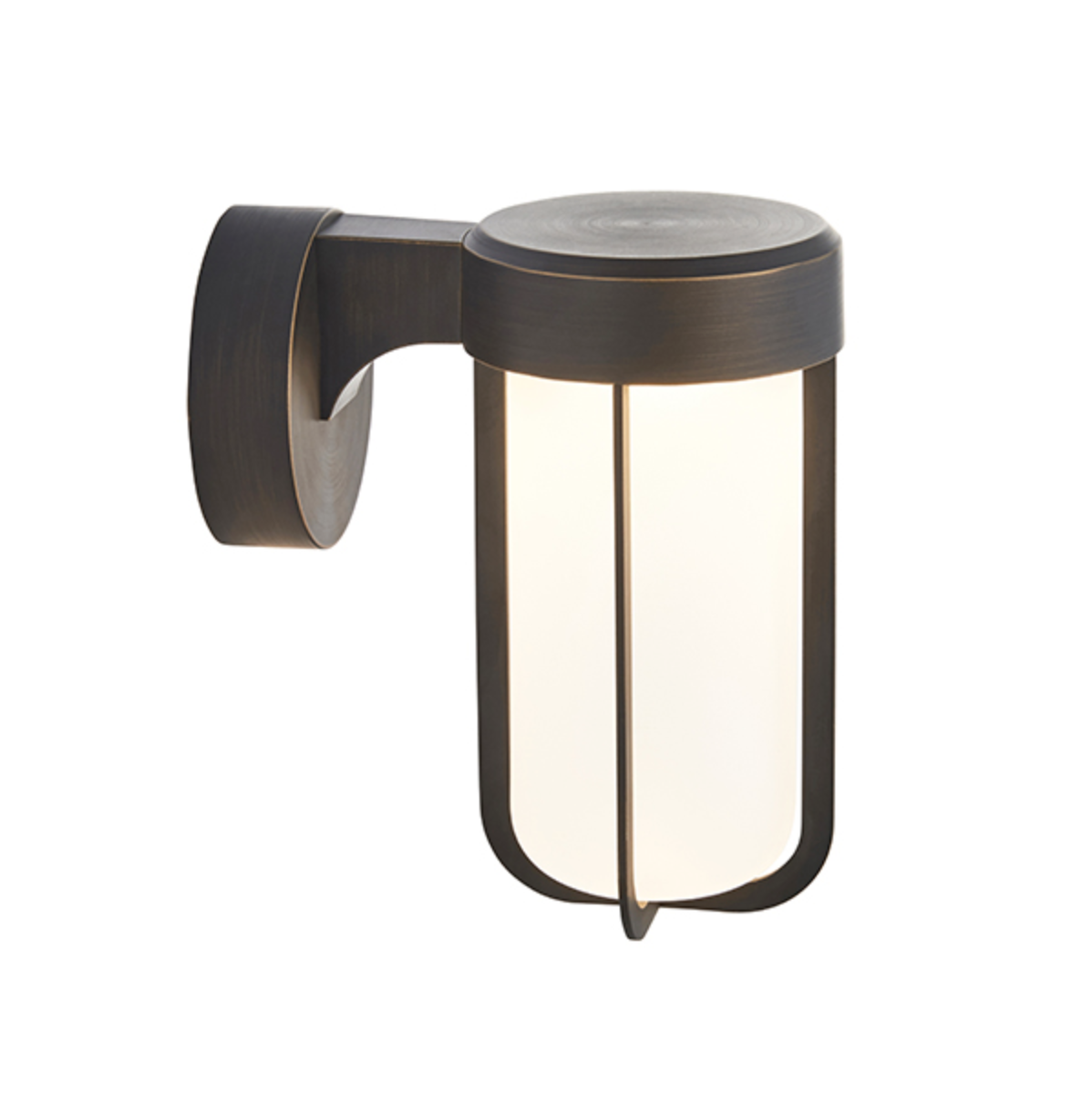 Die Cast IP44 LED Wall Light In Brushed Bronze With Opal Glass  - ID 11078