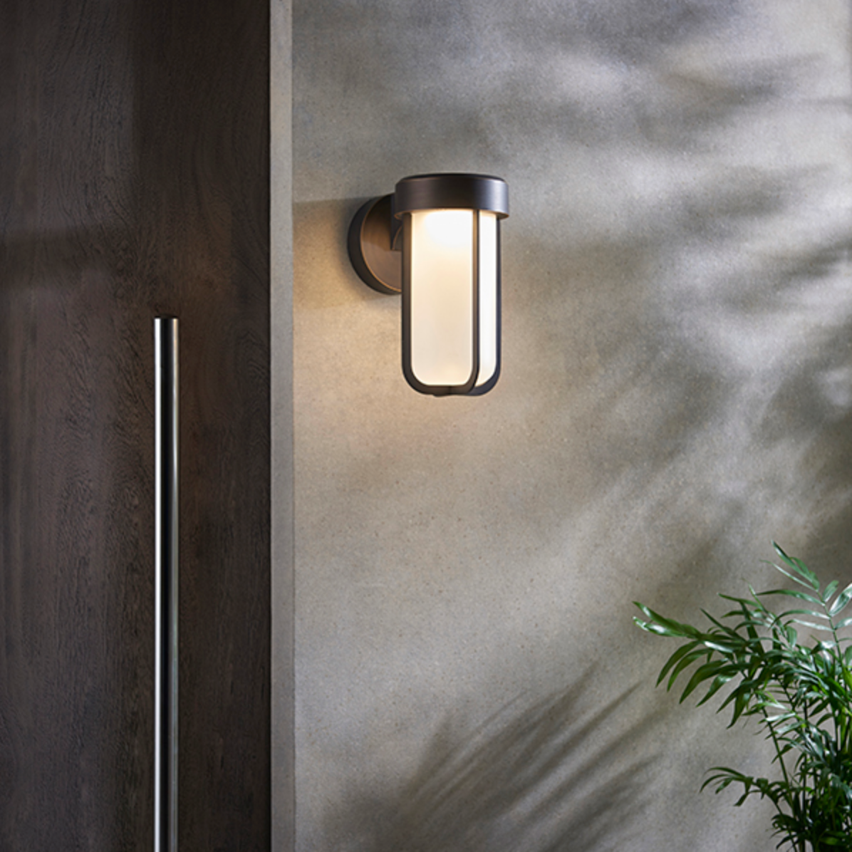 Die Cast IP44 LED Wall Light In Brushed Bronze With Opal Glass  - ID 11078