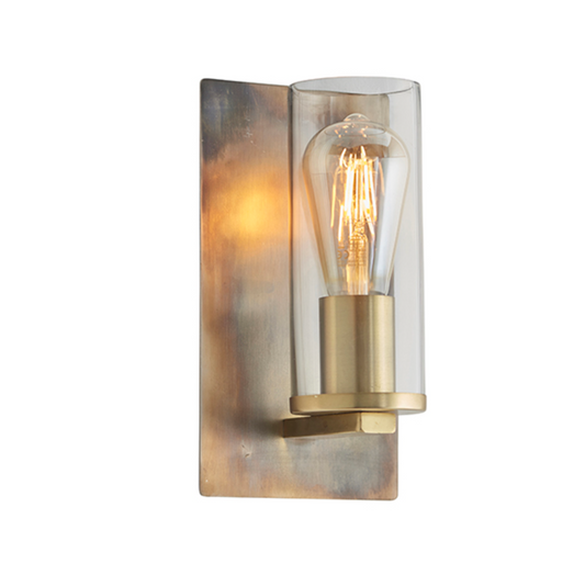 Bronze Patina & Clear Glass Wall Light - ID 11110