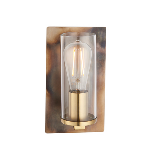 Bronze Patina & Clear Glass Wall Light - ID 11110