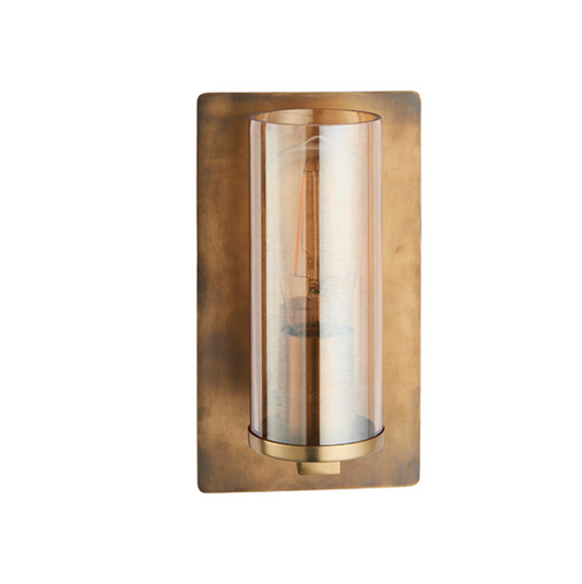 Brass Patina & Champagne Lustre Glass Wall Light - ID 11109