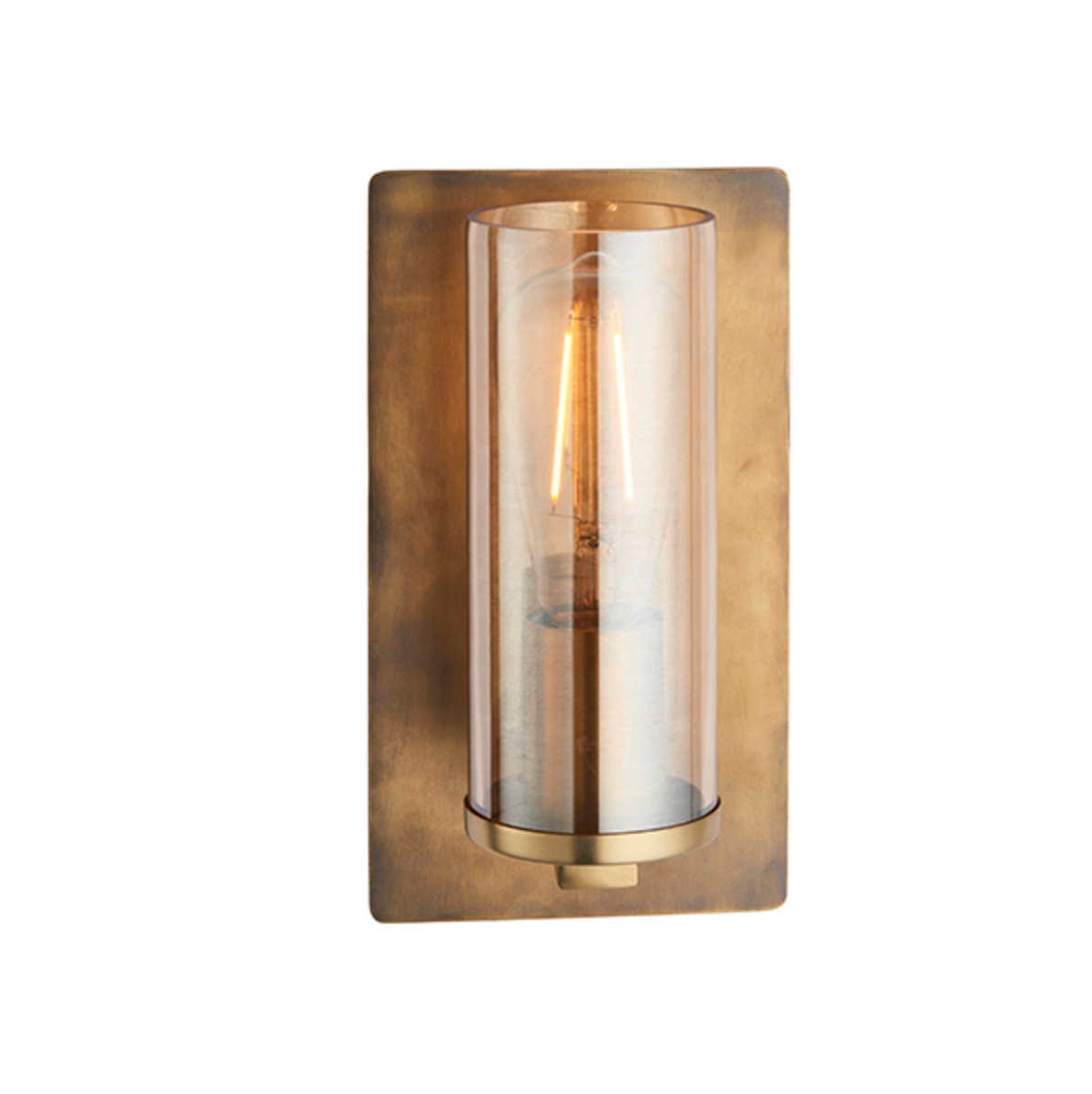 Brass Patina & Champagne Lustre Glass Wall Light - ID 11109