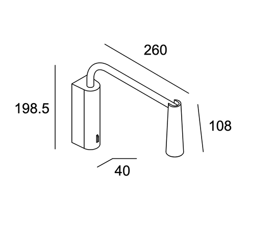 GAM Black Extended Reading Light - ID 11271