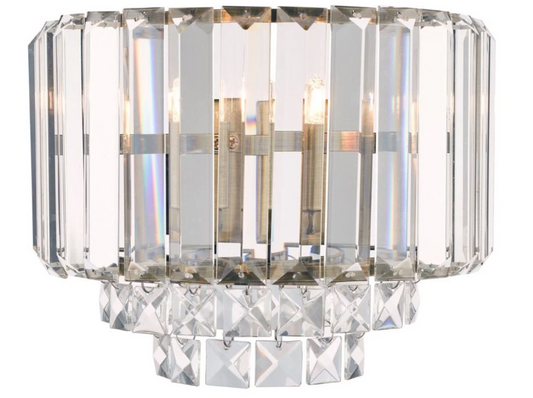 Antique Brass Crystal Wall Light - ID 11102