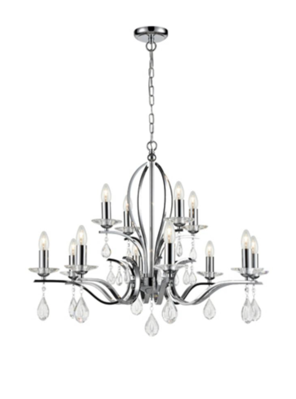 Windsor 12 Arm Chandelier in Chrome - ID 11363