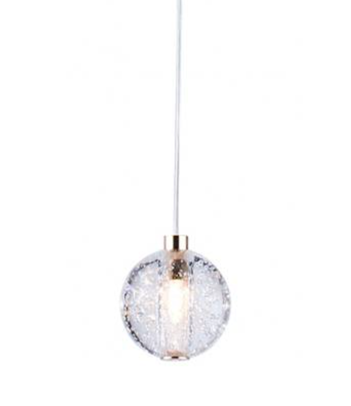 Bubbled Glass & Gold 14 Lamp LED Stairwell Pendant - ID 11387