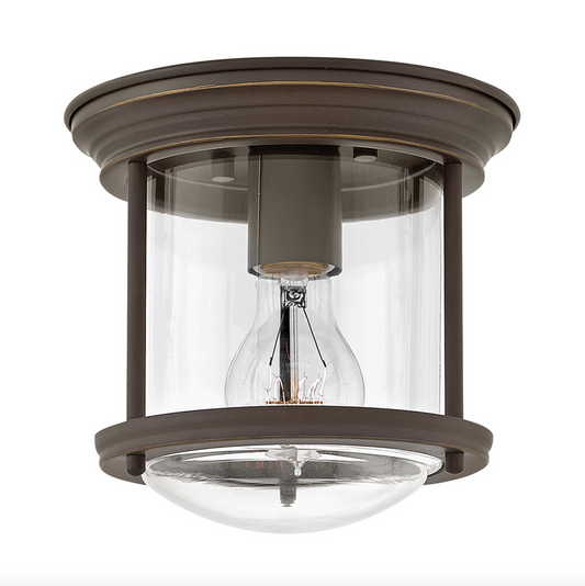 HAD Oil Rubbed Bronze & Clear Glass IP44 Ceiling Light - ID 11441.