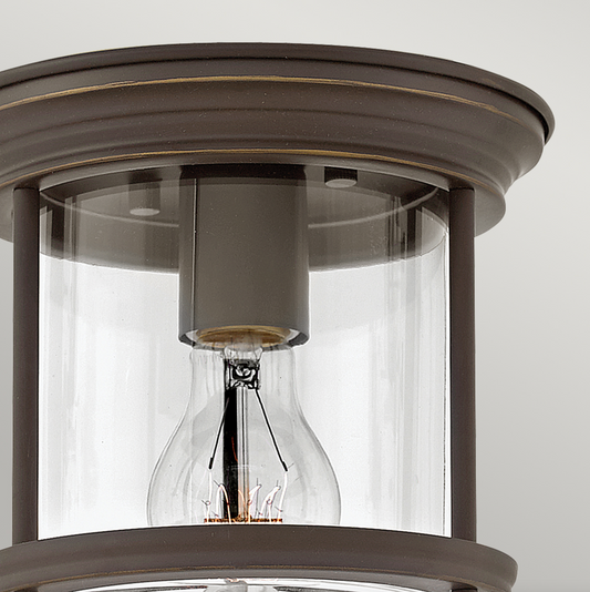 HAD Oil Rubbed Bronze & Clear Glass IP44 Ceiling Light - ID 11441.