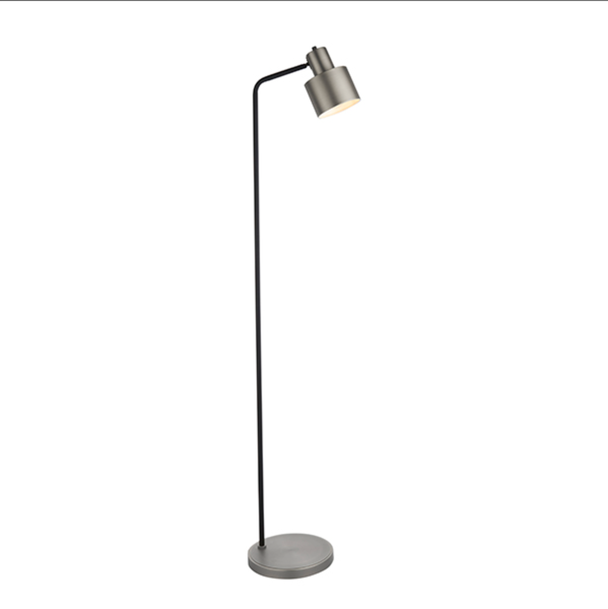 Brushed Silver & Matt Black Floor Lamp - ID 10989