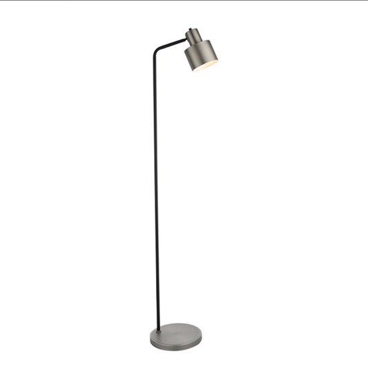 Brushed Silver & Matt Black Floor Lamp - ID 10989 - LOW STOCK WITH SUPPLIER