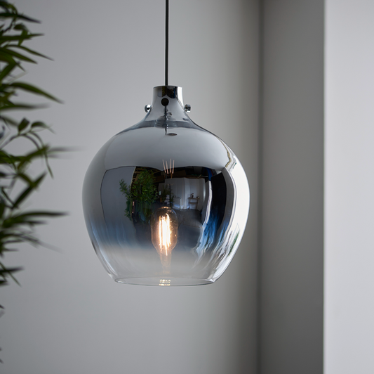 MBL Metallic Glass & Chrome Pendant - ID 11659