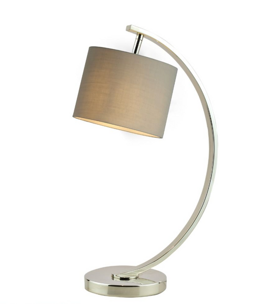Chrome Desk Lamp with GREY Shade - ID 11498