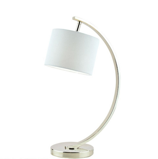Chrome Desk Lamp with WHITE Shade - ID 11528