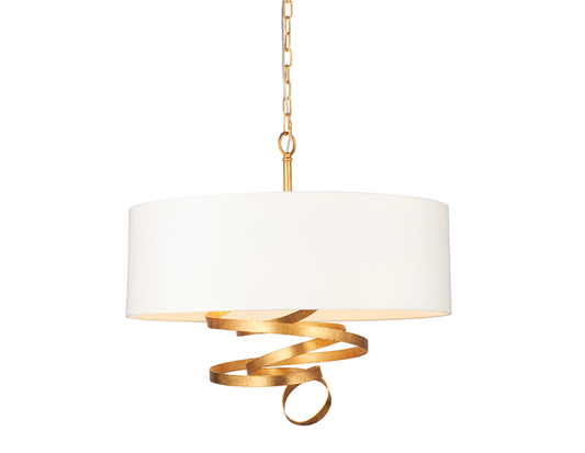 Gold ribbon pendant with ivory shade - ID 11723