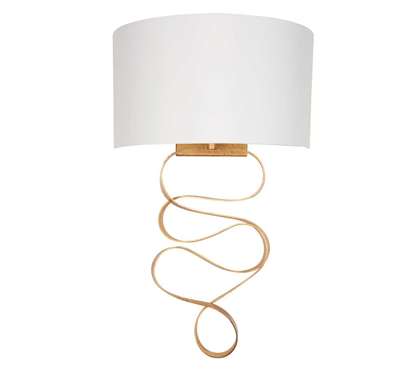 Gold ribbon wall light with ivory shade - ID 11724