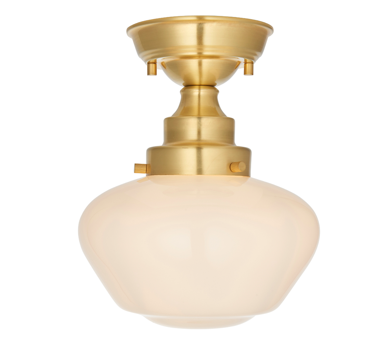 Timeless brass semi flush with opal glass - ID 11734