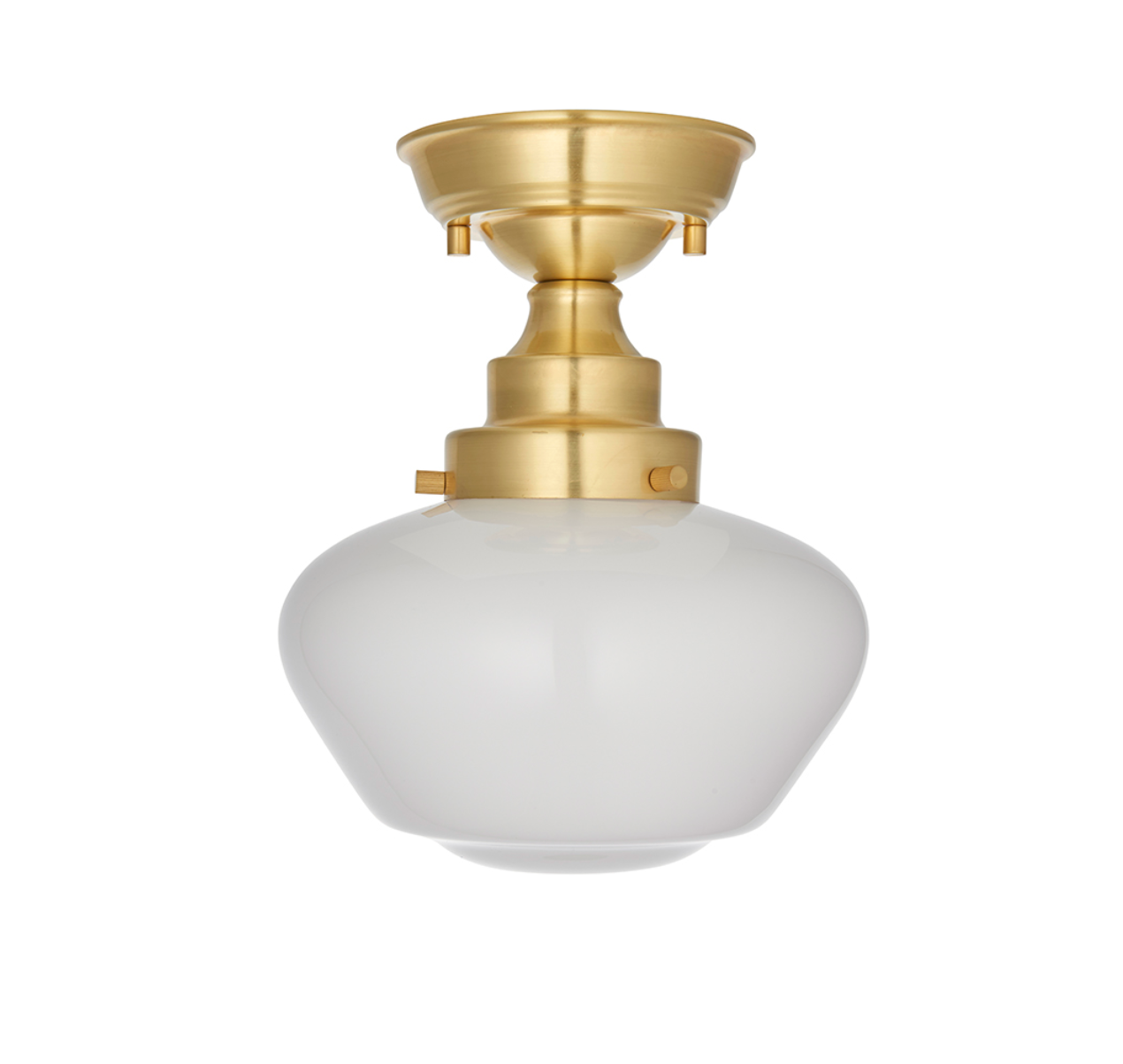 Timeless brass semi flush with opal glass - ID 11734