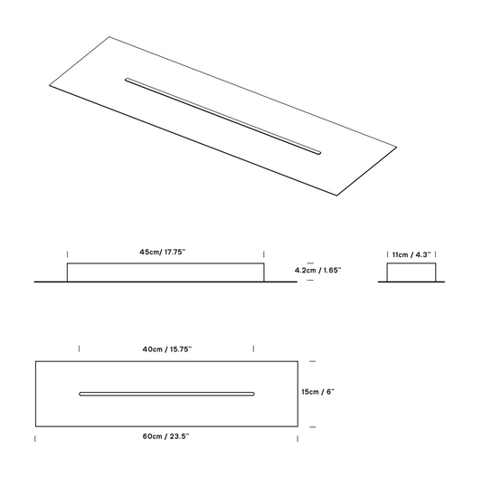 Linear White 60cm Ceiling Plate - ID 11777