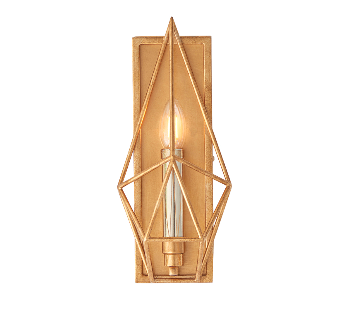 Gold Leaf Angular Framed Wall Light - ID 11756