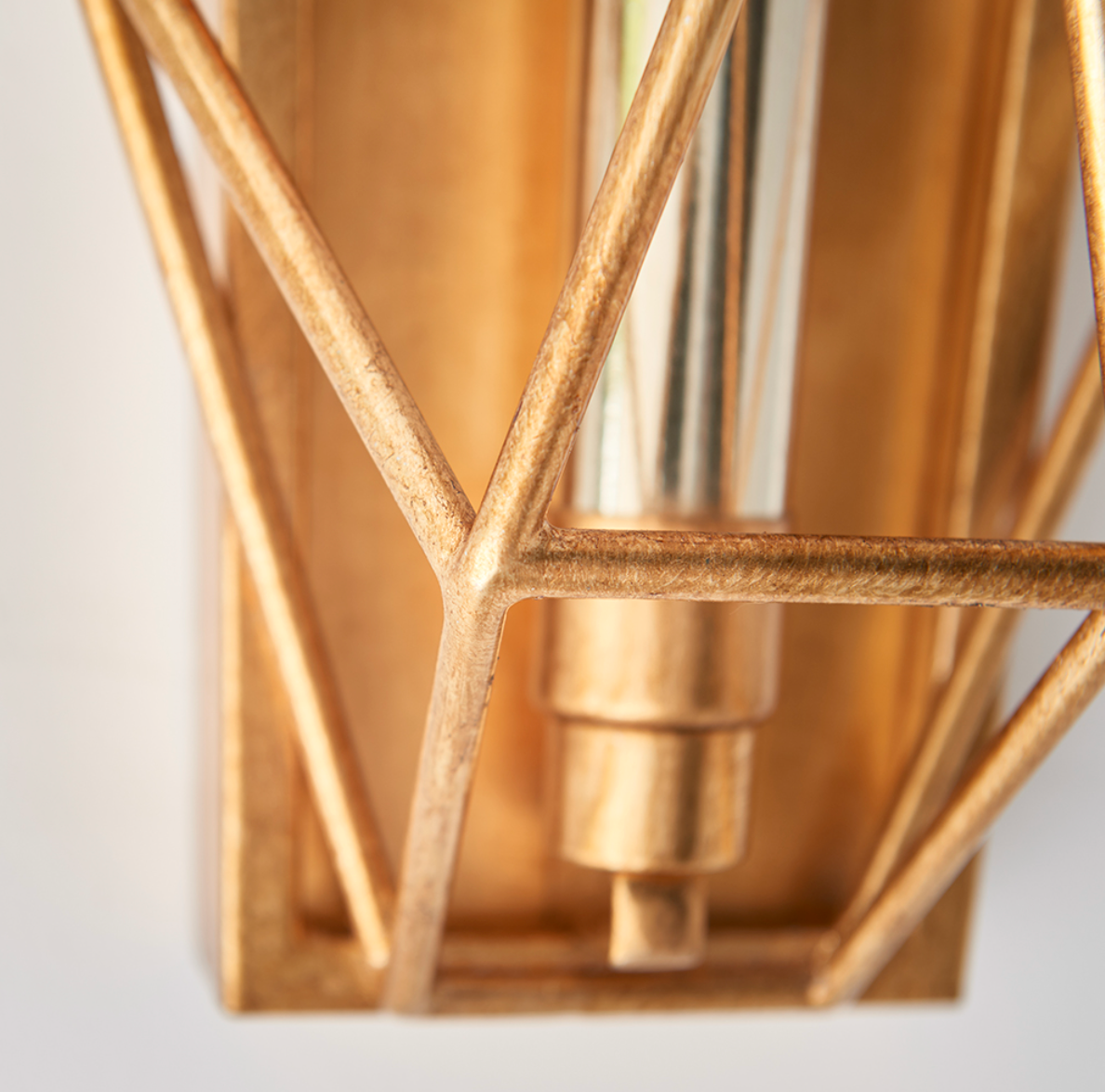 Gold Leaf Angular Framed Wall Light - ID 11756