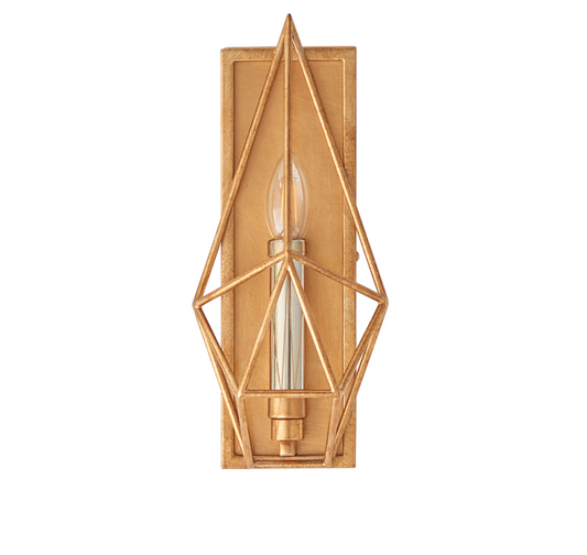 Gold Leaf Angular Framed Wall Light - ID 11756