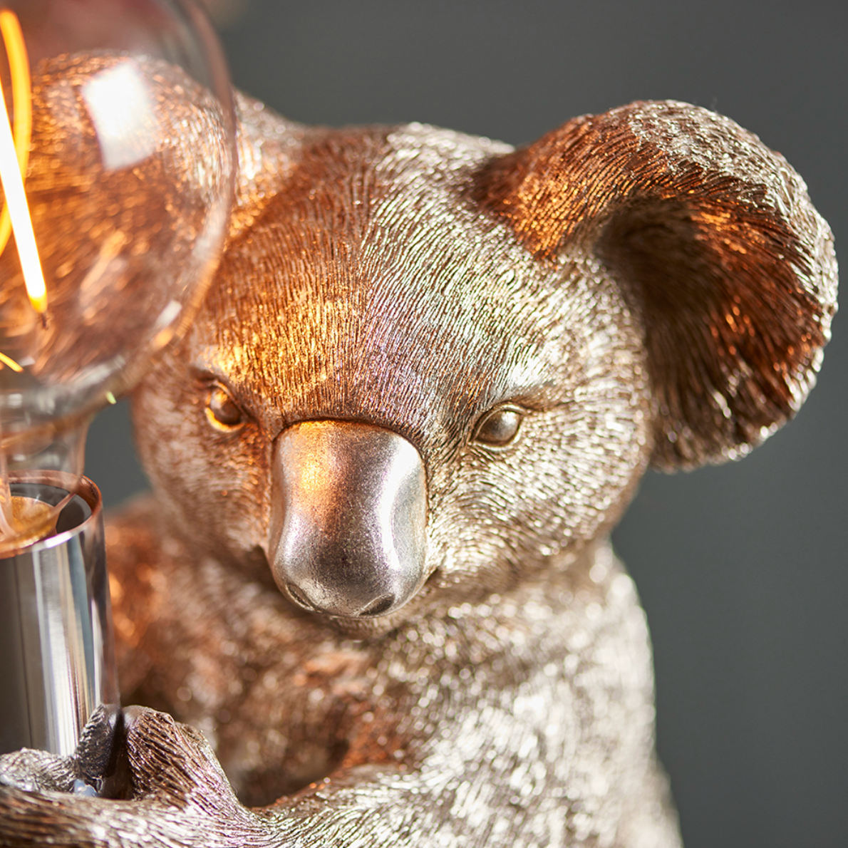 Vintage Silver Koala Table Light - ID 11658