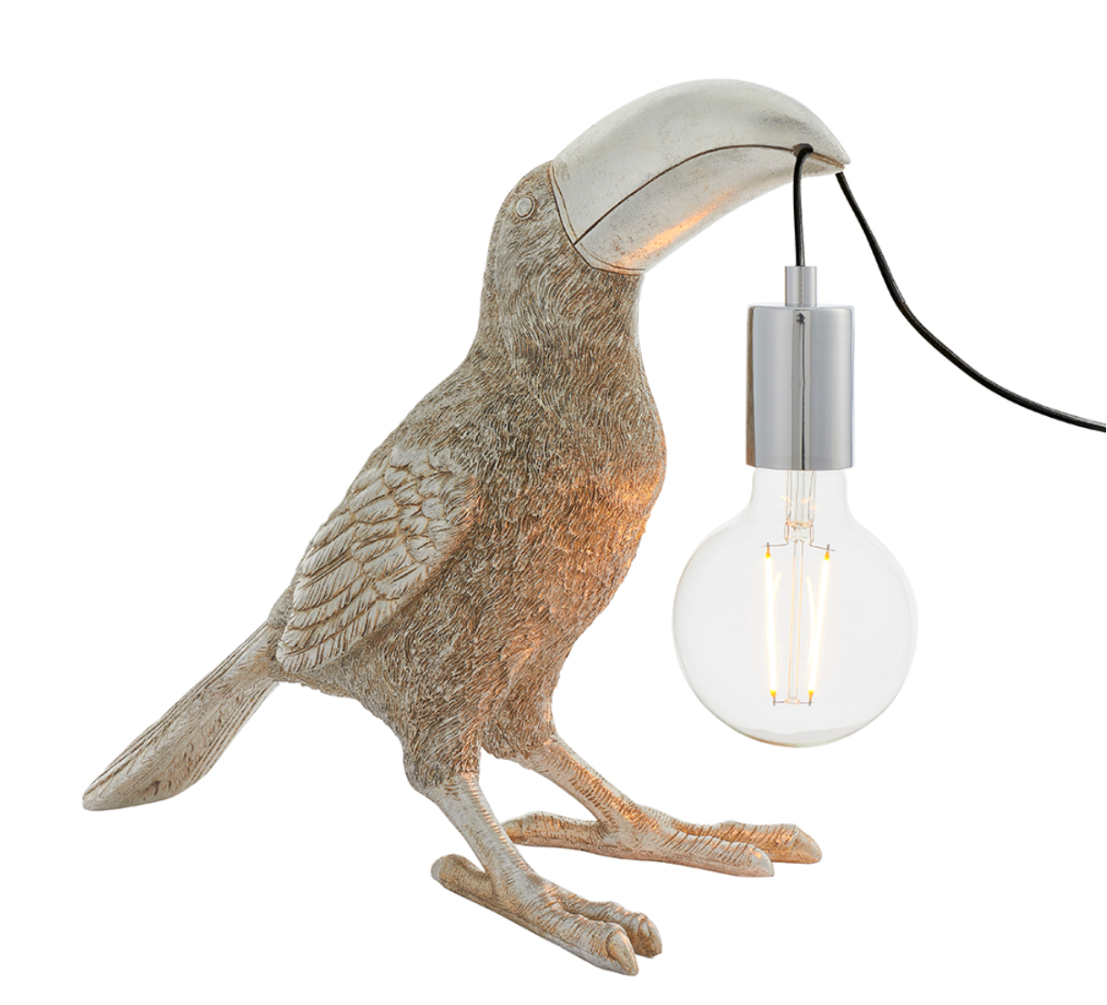 Vintage Silver Toucan Table Light - ID 11656