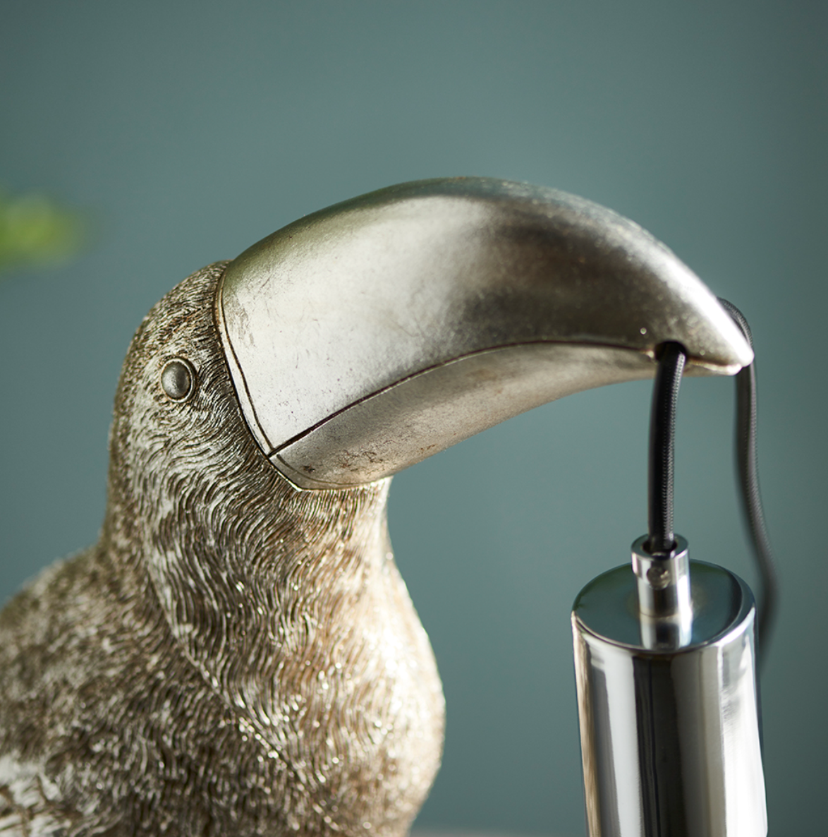 Vintage Silver Toucan Table Light - ID 11656