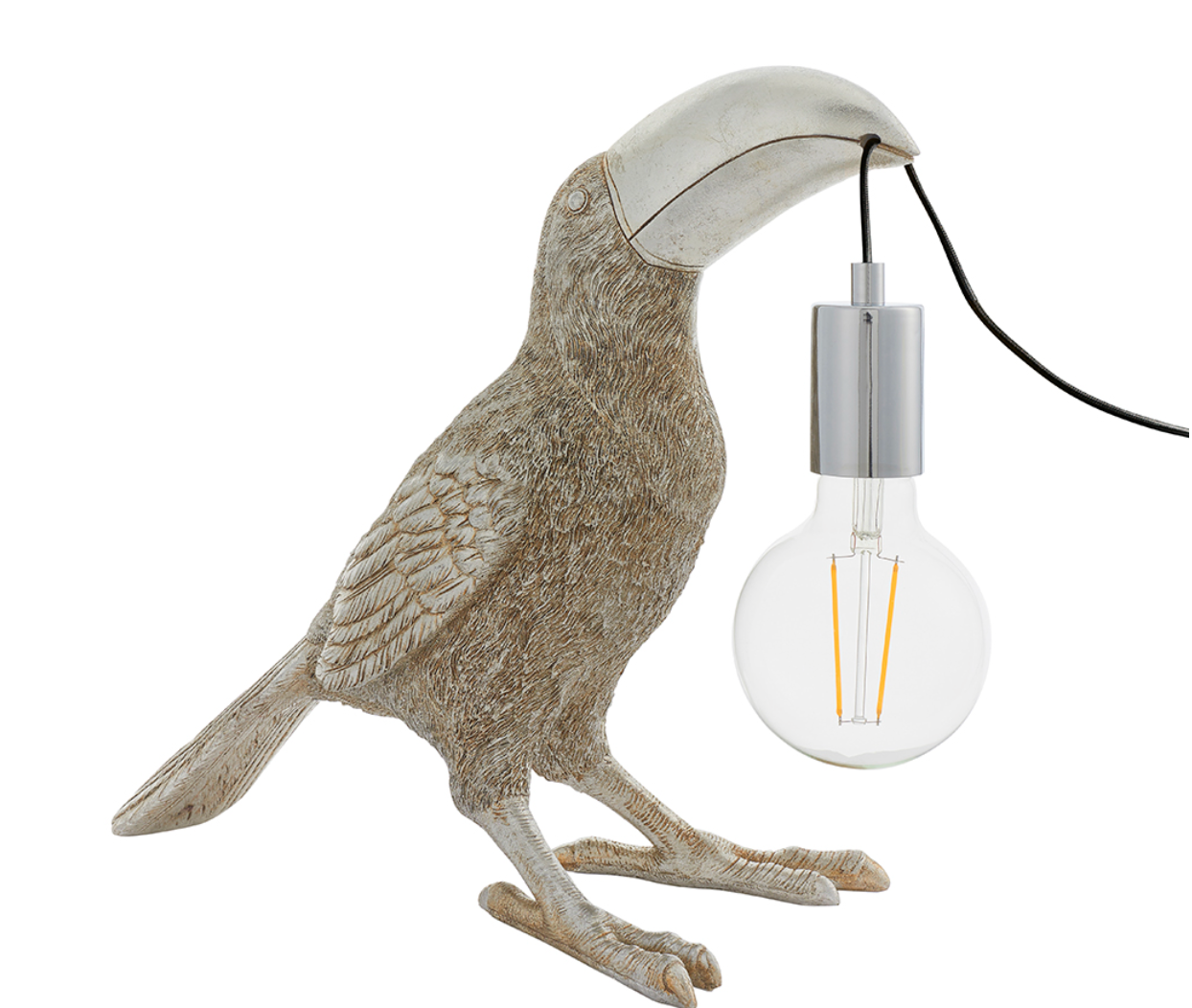 Vintage Silver Toucan Table Light - ID 11656