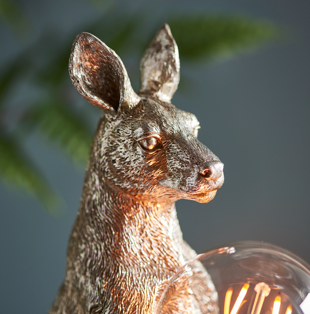 Vintage Silver Kangaroo Table Light  - ID 11655